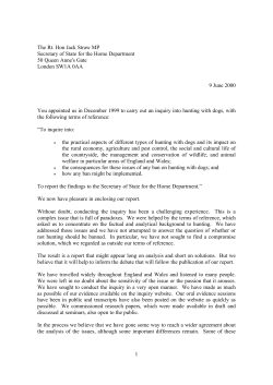 Final Report of Hunting Inquiry