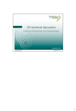 Linking methodology and QualityStage