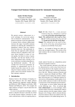 Unsupervised Sentence Enhancement for Automatic Summarization