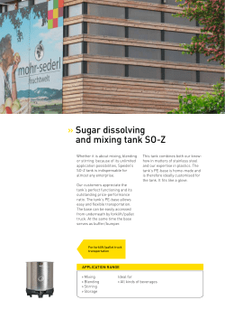 Sugar dissolving and mixing tank SO-Z