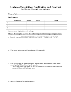 Acalanes Talent Show Application and Contract