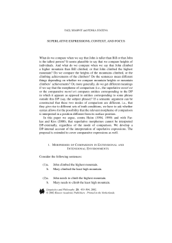 SUPERLATIVE EXPRESSIONS, CONTEXT, AND FOCUS What do