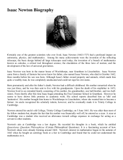 Isaac Newton Biography