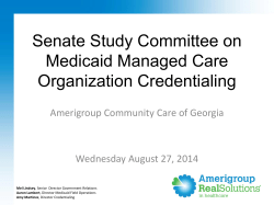 Senate Study Committee on Medicaid Managed Care Organization