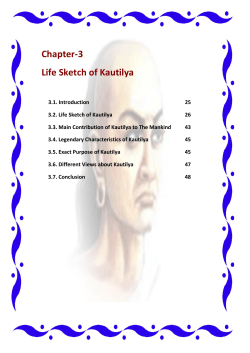 Chapter-3 Life Sketch of Kautilya