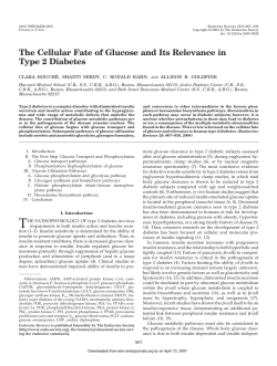 The Cellular Fate of Glucose and Its Relevance in Type