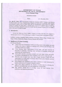 Notification Regarding Increase of 15% Green Areas in the city