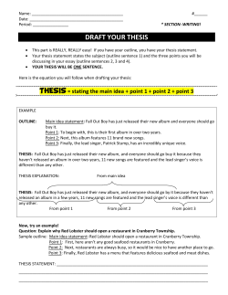 DRAFT YOUR THESIS