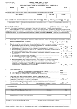 AAFC FORM TR66 - Australian Air Force Cadets