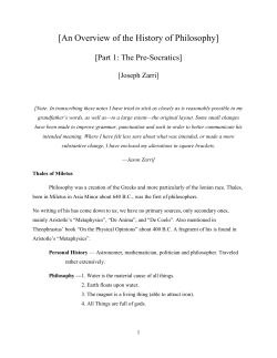 An Overview of the History of Philosophy