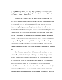 The effect of lean body mass and strength on lower