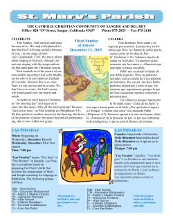 LAS POSADAS LAS POSADAS Third Sunday of Advent December