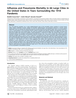 Influenza and Pneumonia Mortality in 66 Large