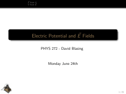 Electric Potential and E Fields