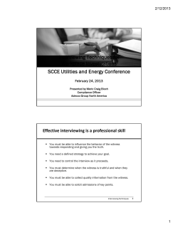 Interviewing Techniques for Workplace Investigations Interviewing