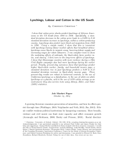 Lynchings, Labour and Cotton in the US South