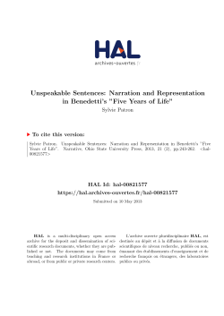 Unspeakable Sentences: Narration and - HAL