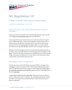 NFL Negotiations 101 - Center for American Progress