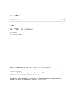 But Math`s so Abstract - ScholarWorks@GVSU
