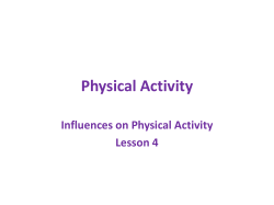 1. Influences on physical activity.