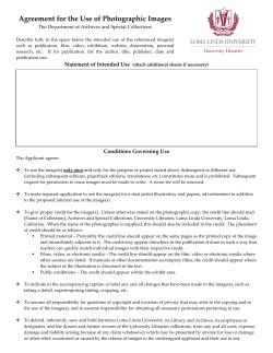 Agreement for the Use of Photographic Images