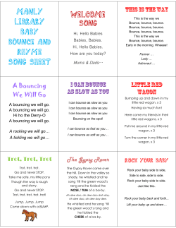 Baby Bounce and Rhymetime Songsheet