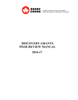 DISCOVERY GRANTS PEER REVIEW MANUAL 2016-17