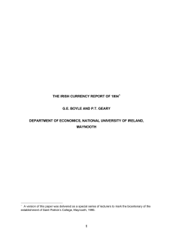 The Irish Currency Report of 1804 - Maynooth University ePrints and