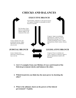 CHECKS AND BALANCES