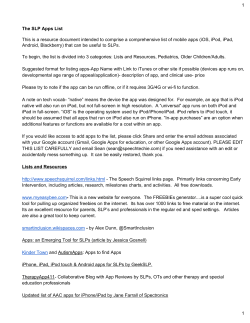 1 The SLP Apps List This is a resource document intended to