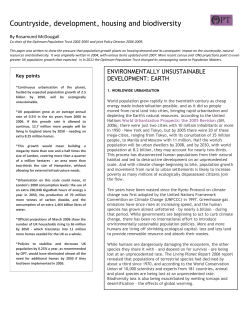 Countryside, development, housing and biodiversity