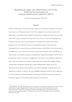 Rethinking the origins of the British Prisons Act of 1835: Ireland and