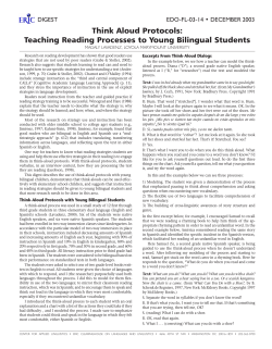 Think Aloud Protocols: Teaching Reading