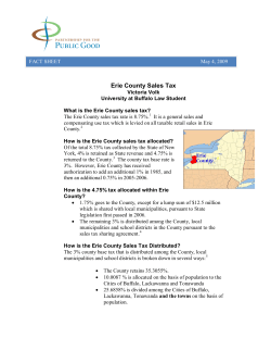 Erie County Sales Tax - Partnership for the Public Good