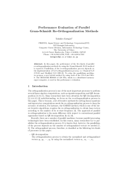 Performance Evaluation of Parallel Gram-Schmidt Re - ABC