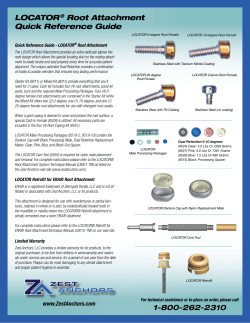 Locator root attachment Quick reference Guide