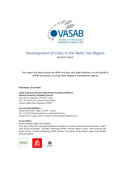 Development of Cities in the Baltic Sea Region