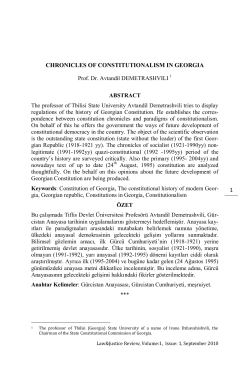1 CHRONICLES OF CONSTITUTIONALISM IN GEORGIA