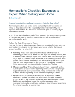 Homeseller`s Checklist: Expenses to Expect When Selling Your Home