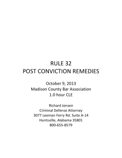 Rule 32 of Ala. Rules of Criminal Procedure - Huntsville