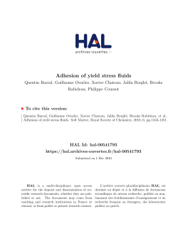 Adhesion of yield stress fluids - Accueil HAL-ENPC