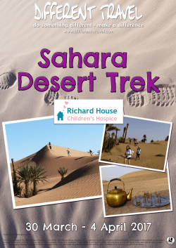 INFO PACK: Sahara Desert Trek (30 March &ndash; 04 April 2017)