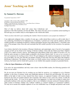 Jesus` Teaching on Hell - Truth According to Scripture