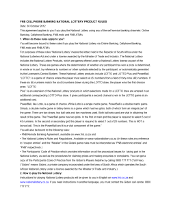 fnb cellphone banking national lottery product rules