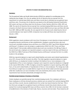 UPDATES TO OSHA`S RECORDKEEPING RULE