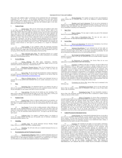 Instrument Services Terms and Conditions