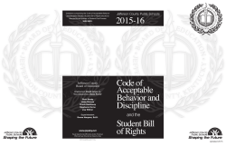 2015-16 Code of Acceptable Behavior and Discipline Student Bill of