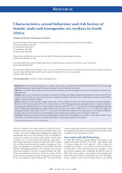 Characteristics, sexual behaviour and risk factors of female, male