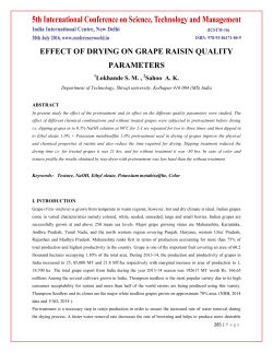 EFFECT OF DRYING ON GRAPE RAISIN QUALITY PARAMETERS
