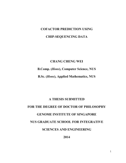 Cofactor Prediction Using ChIP-sequencing Data
